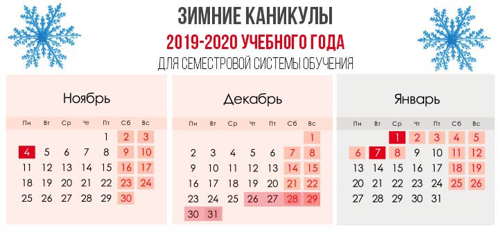 Школьные каникулы в 2019-2020 учебном году в России | для школьников